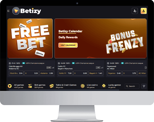 Betizy Casino on desktop