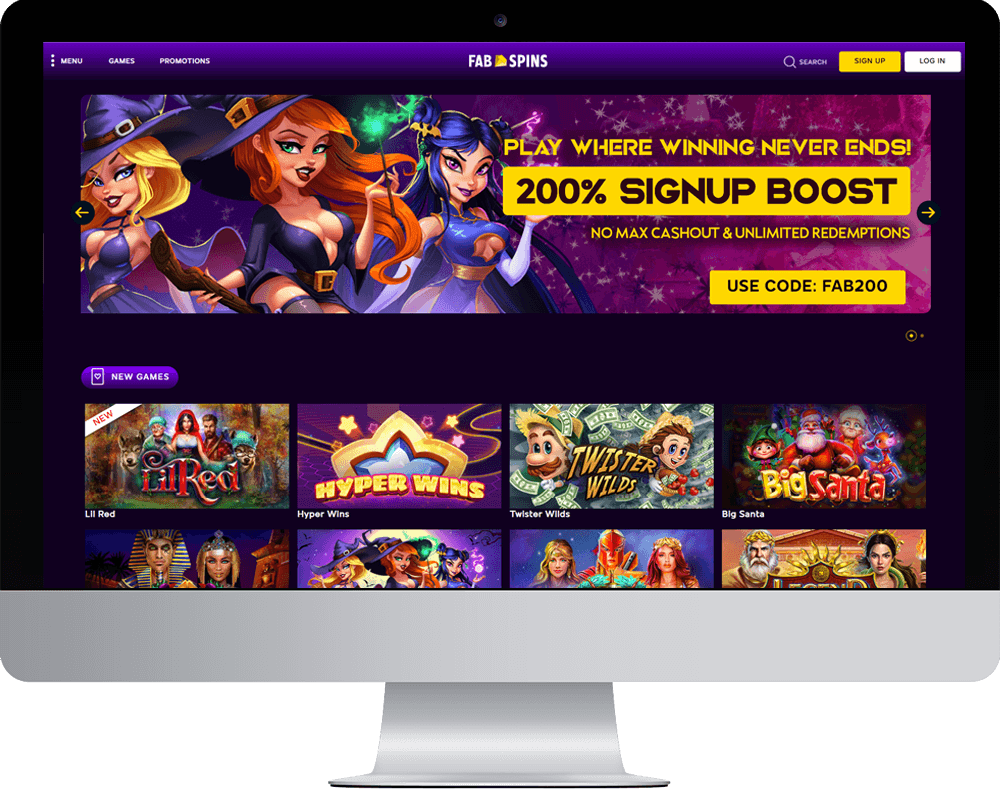 Fab Spins Casino on desktop